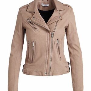 IRO Han dusty pink leather jacket size 44